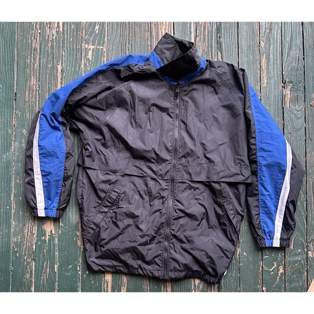 Nike Vintage 90's Swoosh Black/White/Blue Trench Windbreaker Jacket  Men's L
